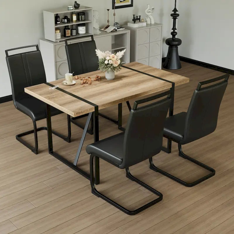 Ensembles table et chaises de cuisine, ensembles table et chaises de salle à manger pour fêtes à domicile avec pieds de table en métal pour salle à manger et cuisine.