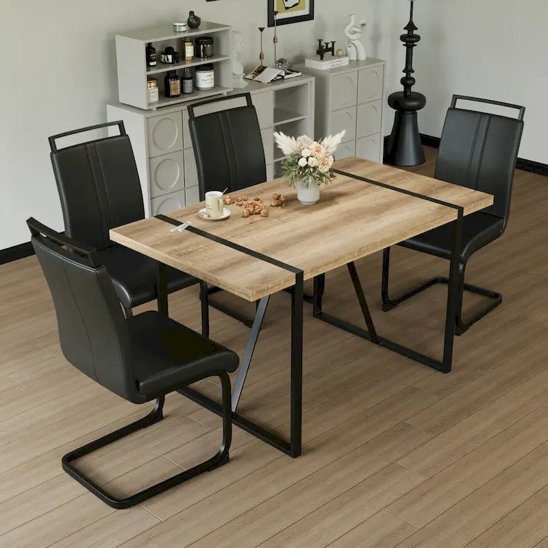 Ensembles table et chaises de cuisine, ensembles table et chaises de salle à manger pour fêtes à domicile avec pieds de table en métal pour salle à manger et cuisine.