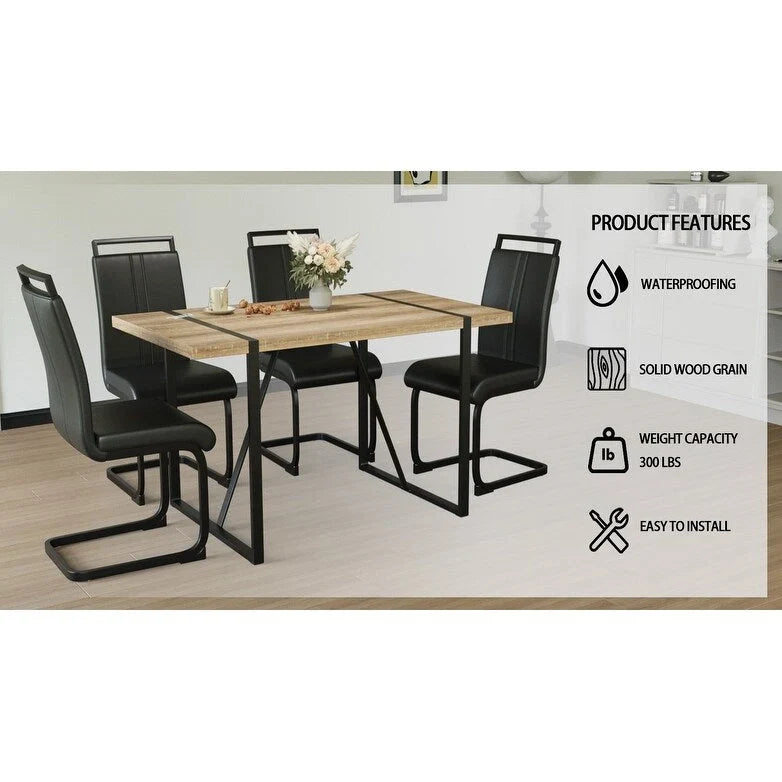 Ensembles table et chaises de cuisine, ensembles table et chaises de salle à manger pour fêtes à domicile avec pieds de table en métal pour salle à manger et cuisine.