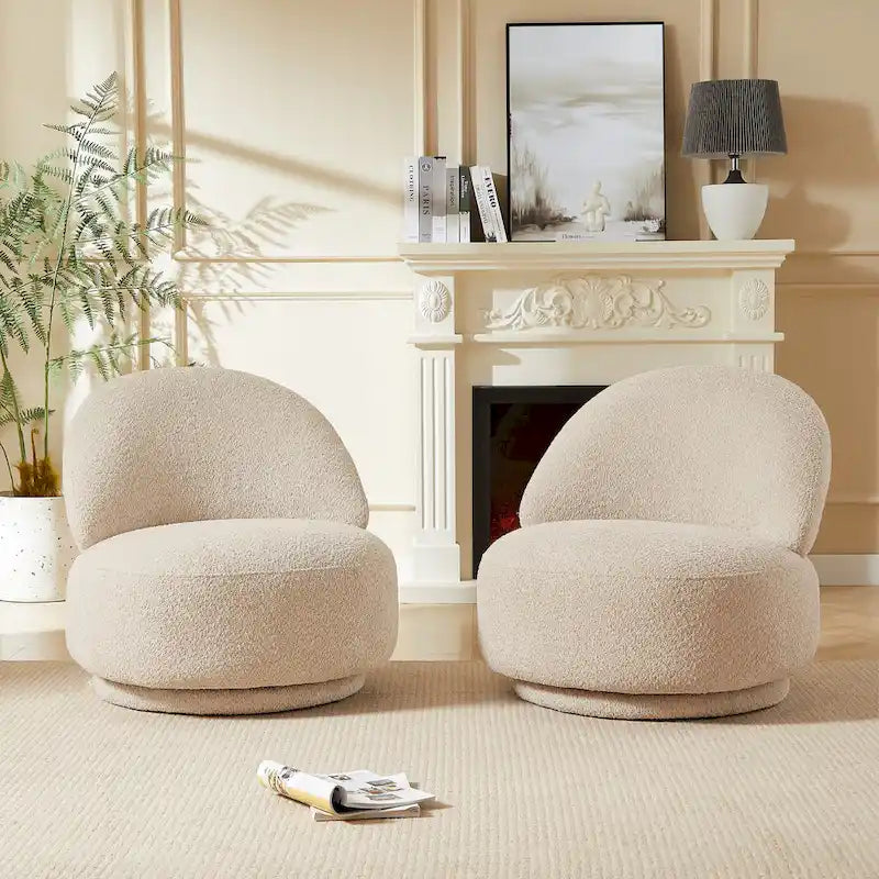 Fauteuil d'appoint de salon avec fonction pivotante