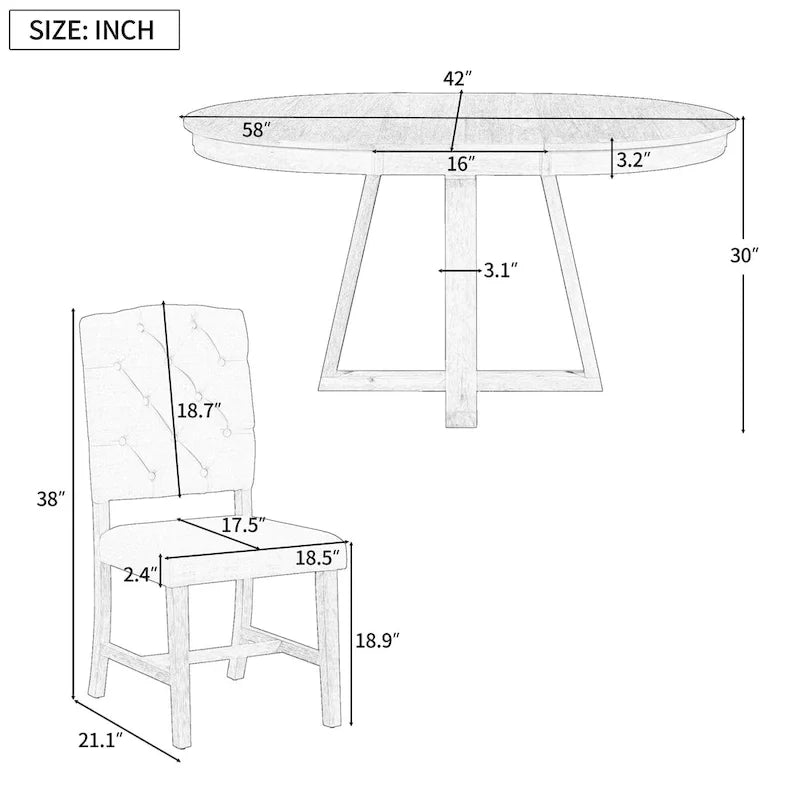Ensembles de table et chaises de salle à manger multifonctions, ensembles de table de cuisine de ferme avec abattants amovibles et pieds en croix