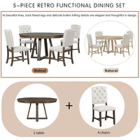 Ensembles de table et chaises de salle à manger multifonctions, ensembles de table de cuisine de ferme avec abattants amovibles et pieds en croix