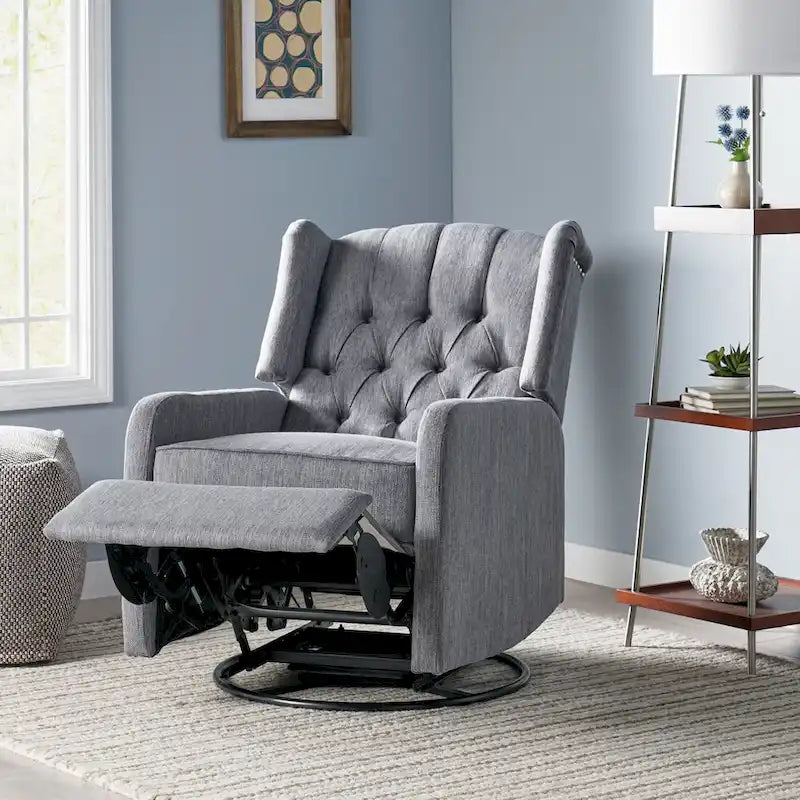 Fauteuil inclinable manuel au design classique Roomfitters avec pivot à 360 degrés, fauteuil de détente relaxant pour salon