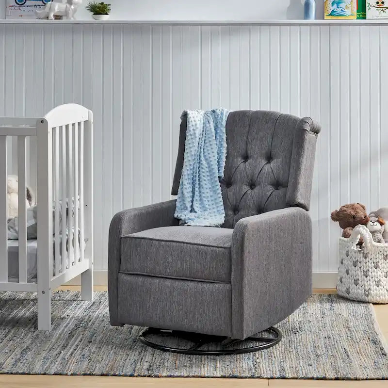 Fauteuil inclinable manuel au design classique Roomfitters avec pivot à 360 degrés, fauteuil de détente relaxant pour salon