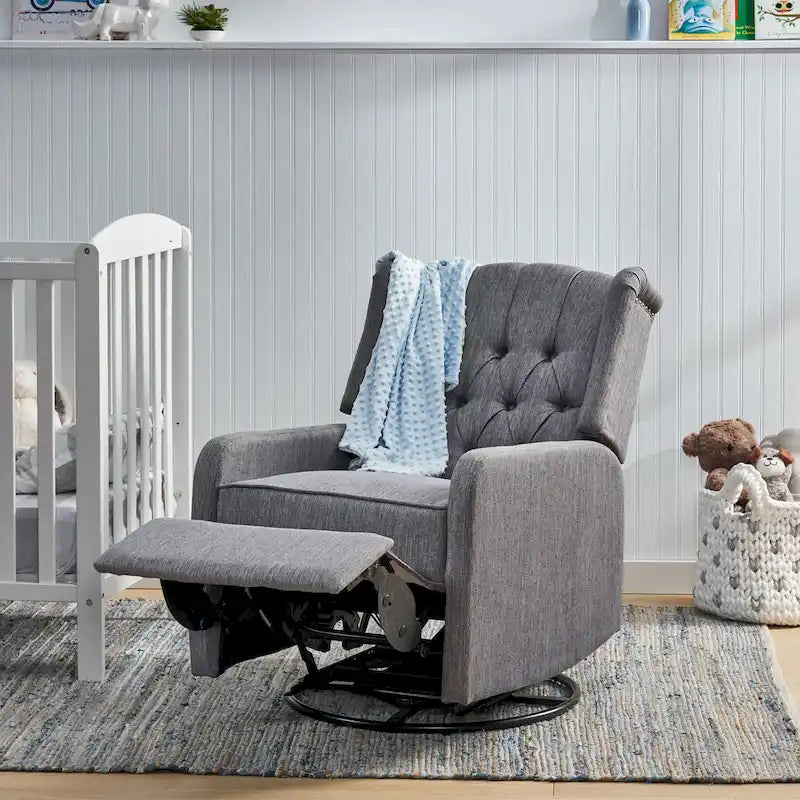 Fauteuil inclinable manuel au design classique Roomfitters avec pivot à 360 degrés, fauteuil de détente relaxant pour salon