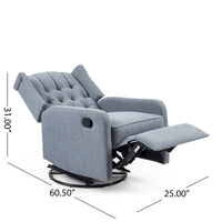 Fauteuil inclinable manuel au design classique Roomfitters avec pivot à 360 degrés, fauteuil de détente relaxant pour salon