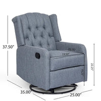 Fauteuil inclinable manuel au design classique Roomfitters avec pivot à 360 degrés, fauteuil de détente relaxant pour salon