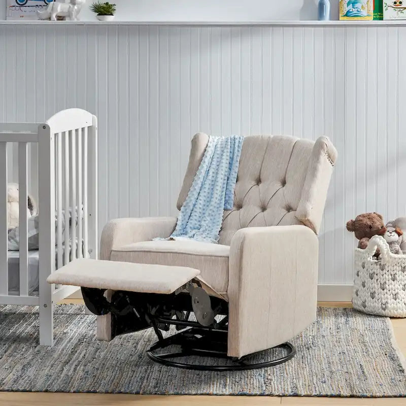 Fauteuil inclinable manuel au design classique Roomfitters avec pivot à 360 degrés, fauteuil de détente relaxant pour salon
