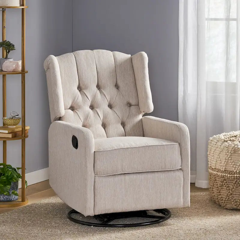 Fauteuil inclinable manuel au design classique Roomfitters avec pivot à 360 degrés, fauteuil de détente relaxant pour salon