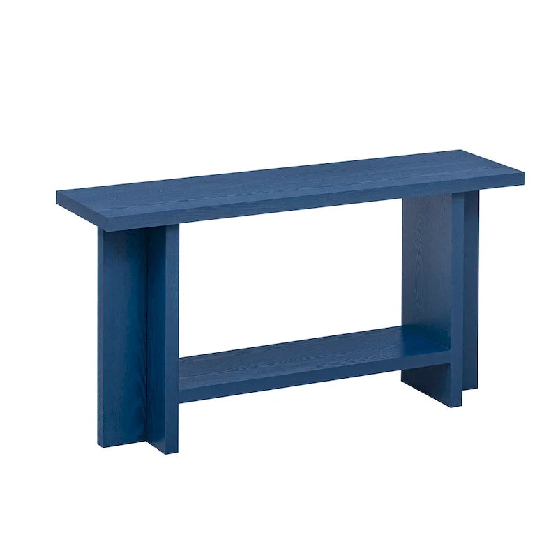 Console de style vintage Roomfitters, placage de frêne avec pieds en T, pour bureau, entrée, couloir, salon