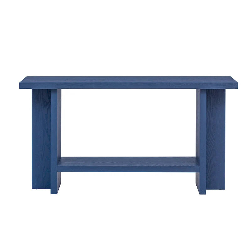 Console de style vintage Roomfitters, placage de frêne avec pieds en T, pour bureau, entrée, couloir, salon
