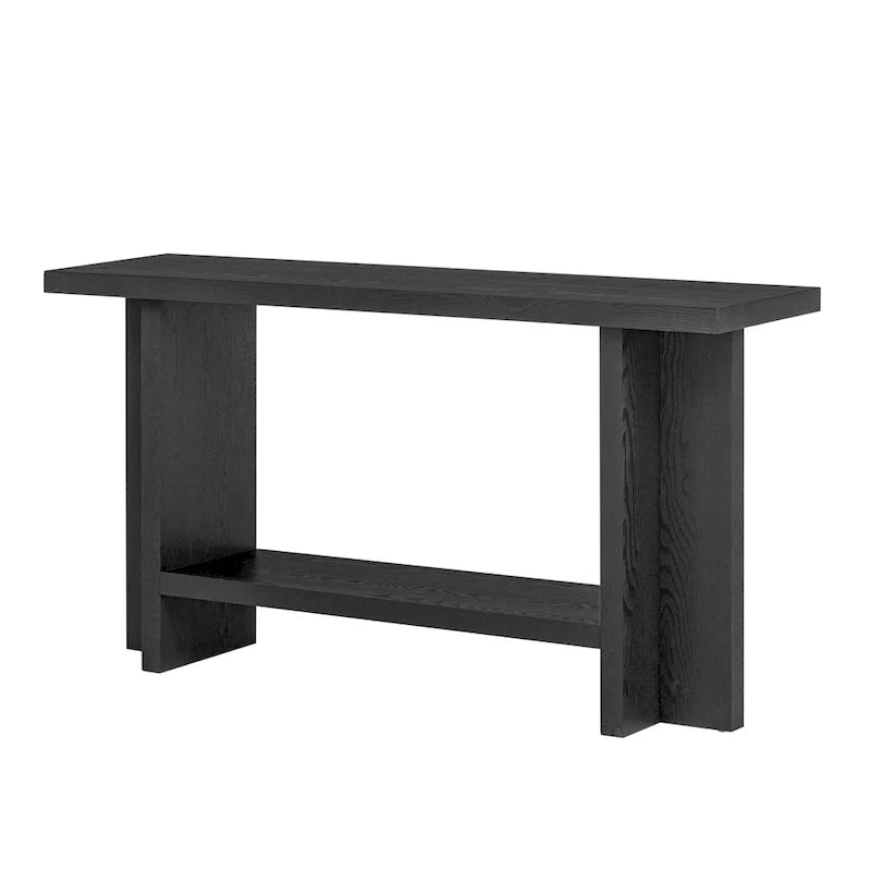 Console de style vintage Roomfitters, placage de frêne avec pieds en T, pour bureau, entrée, couloir, salon
