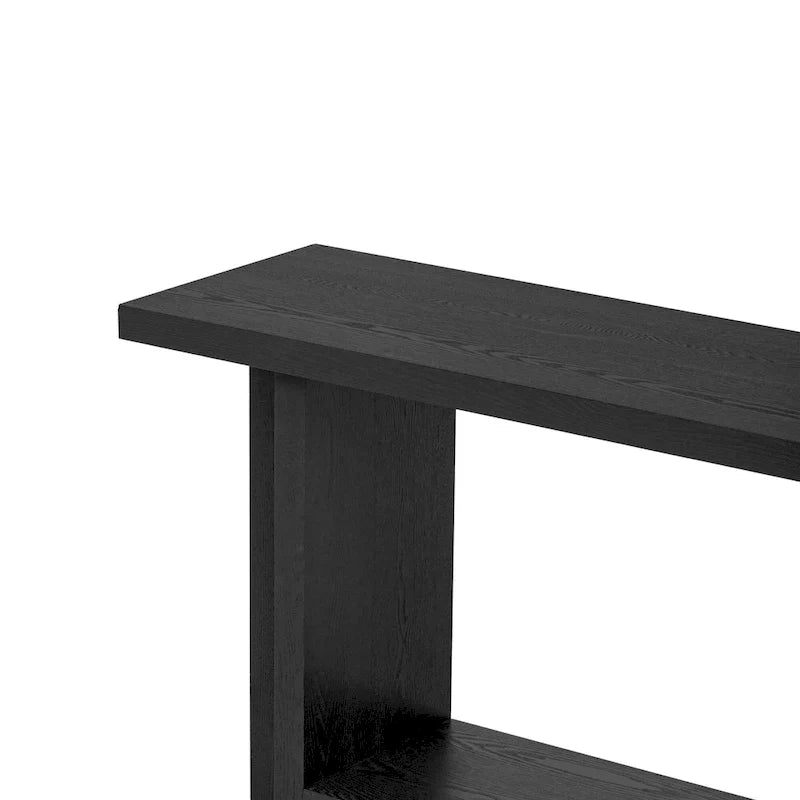 Console de style vintage Roomfitters, placage de frêne avec pieds en T, pour bureau, entrée, couloir, salon