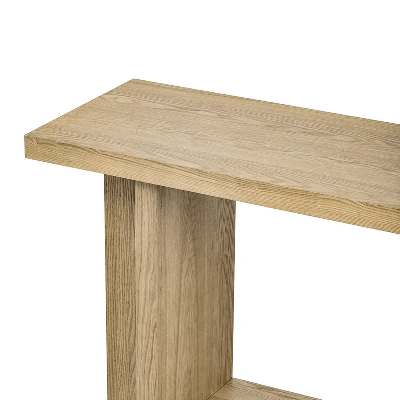Console de style vintage Roomfitters, placage de frêne avec pieds en T, pour bureau, entrée, couloir, salon