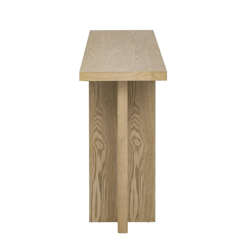 Console de style vintage Roomfitters, placage de frêne avec pieds en T, pour bureau, entrée, couloir, salon