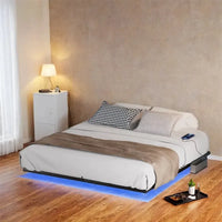 Lit flottant King Size avec lumières LED et station de recharge