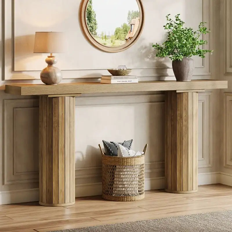 Table console longue 63 pouces pour entrée, couloir ou salon