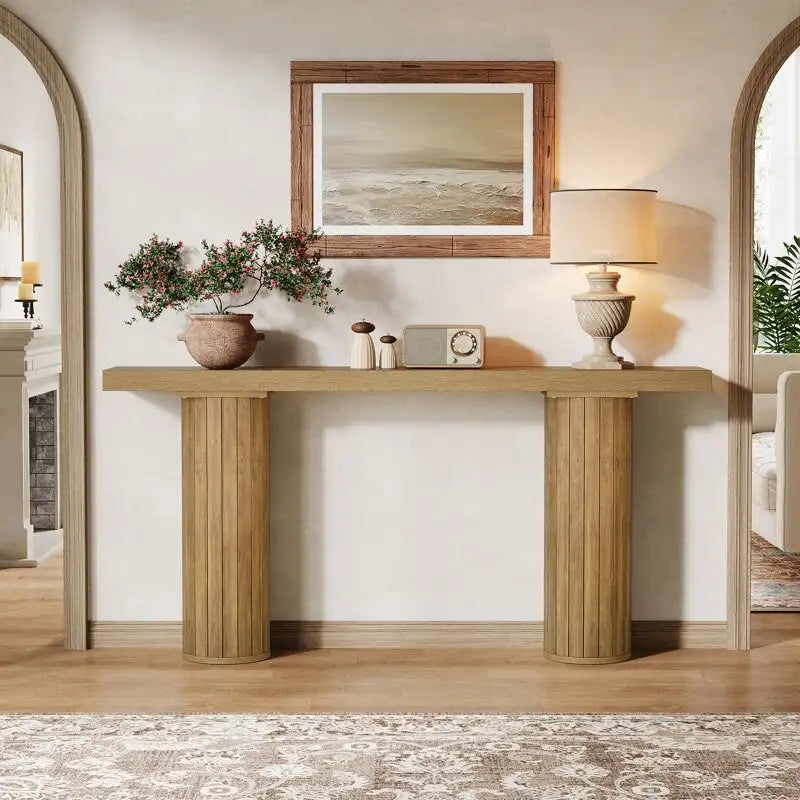 Table console longue 63 pouces pour entrée, couloir ou salon