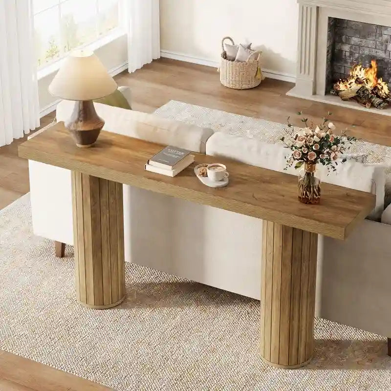 Table console longue 63 pouces pour entrée, couloir ou salon
