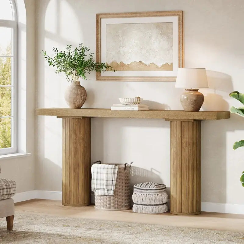 Table console longue 63 pouces pour entrée, couloir ou salon
