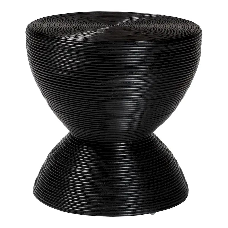 Table d'appoint Tokyo en rotin naturel stratifié - Table sablier au design sculptural, style bohème chic pour le salon
