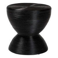 Table d'appoint Tokyo en rotin naturel stratifié - Table sablier au design sculptural, style bohème chic pour le salon