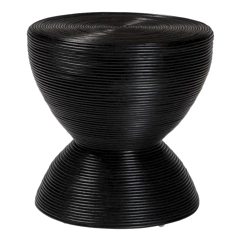 Table d'appoint Tokyo en rotin naturel stratifié - Table sablier au design sculptural, style bohème chic pour le salon