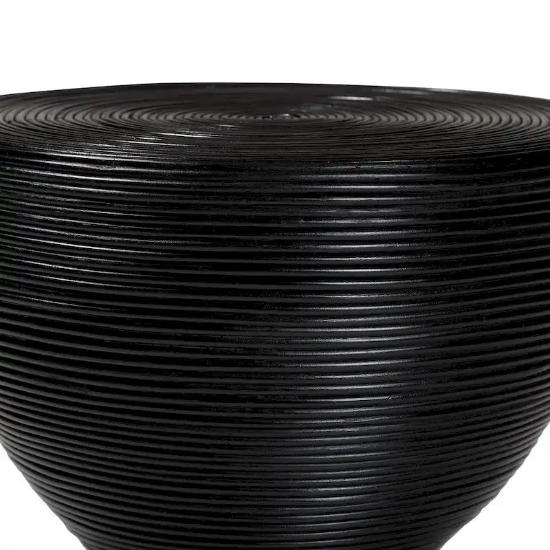 Table d'appoint Tokyo en rotin naturel stratifié - Table sablier au design sculptural, style bohème chic pour le salon