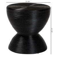 Table d'appoint Tokyo en rotin naturel stratifié - Table sablier au design sculptural, style bohème chic pour le salon
