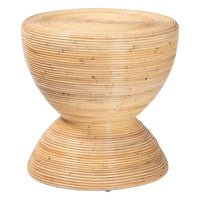 Table d'appoint Tokyo en rotin naturel stratifié - Table sablier au design sculptural, style bohème chic pour le salon