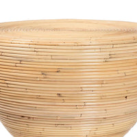 Table d'appoint Tokyo en rotin naturel stratifié - Table sablier au design sculptural, style bohème chic pour le salon