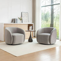 Fauteuil d'appoint pivotant à 360 degrés en velours SEYNAR Modern Glam (lot de 2)