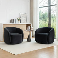 Fauteuil d'appoint pivotant à 360 degrés en velours SEYNAR Modern Glam (lot de 2)