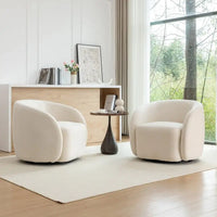 Fauteuil d'appoint pivotant à 360 degrés en velours SEYNAR Modern Glam (lot de 2)