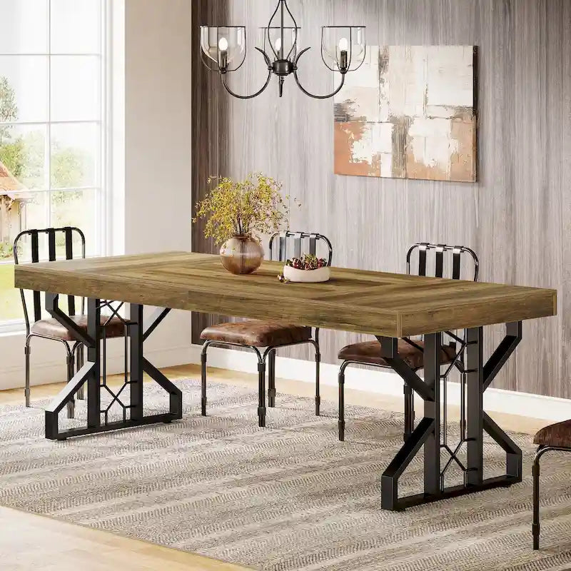 Table à manger rectangulaire de 160 cm pour 6 personnes