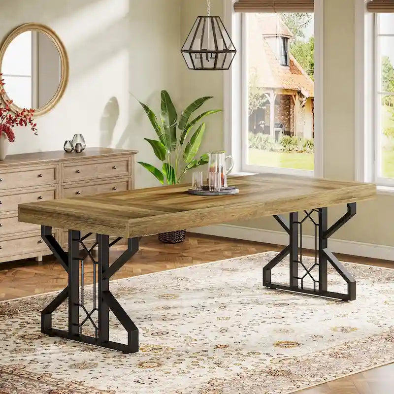 Table à manger rectangulaire de 160 cm pour 6 personnes