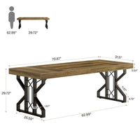 Table à manger rectangulaire de 160 cm pour 6 personnes