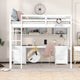 Lit mezzanine en bois Full avec bureau, armoires, tiroirs, station de charge
