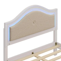 Lit plate-forme capitonné Queen avec éclairage LED réglable