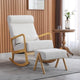 EROMMY Fauteuil berçant inclinable large de 64 cm avec pouf – Fauteuil à bascule à dossier haut, tissu de lin doux, design ergonomique