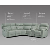 Canapé Sectionnel Inclinable Électrique en Cuir Véritable 104 pouces de large avec Zéro Gravité, Appui-Tête Réglable, Ports USB et Console