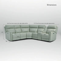 Canapé Sectionnel Inclinable Électrique en Cuir Véritable 104 pouces de large avec Zéro Gravité, Appui-Tête Réglable, Ports USB et Console