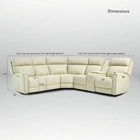 Canapé Sectionnel Inclinable Électrique en Cuir Véritable 104 pouces de large avec Zéro Gravité, Appui-Tête Réglable, Ports USB et Console