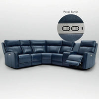 Canapé Sectionnel Inclinable Électrique en Cuir Véritable 104 pouces de large avec Zéro Gravité, Appui-Tête Réglable, Ports USB et Console