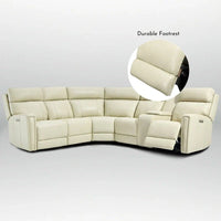 Canapé Sectionnel Inclinable Électrique en Cuir Véritable 104 pouces de large avec Zéro Gravité, Appui-Tête Réglable, Ports USB et Console