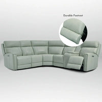 Canapé Sectionnel Inclinable Électrique en Cuir Véritable 104 pouces de large avec Zéro Gravité, Appui-Tête Réglable, Ports USB et Console