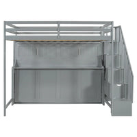 Lit escamotable double avec vérin hydraulique et bureau intégré