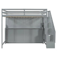 Lit escamotable double avec vérin hydraulique et bureau intégré