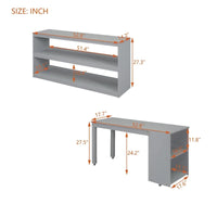 Lit mezzanine double avec bureau rétractable et 3 tiroirs, lit mezzanine en bois avec escalier de rangement et étagères