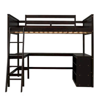 Lit mezzanine pleine grandeur avec étagères et bureau, lit mezzanine en bois avec bureau